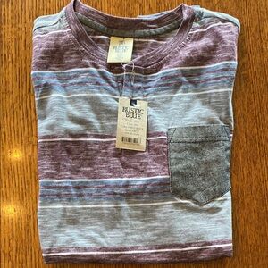 Boy’s Striped Shirt - Purple and Gray